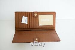 Nwt Michael Kors Jet Set Travel Flat Slim Bifold Wallet Leather Brown Luggage