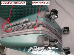 Nwt Silver Green Spinner Hardcase Suitcase Luggage Upright 302620 3pcs/set