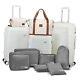 Oyway Luggage Sets, 3 Piece Suitcase Set Carry On Luggage 11 Piece Set White