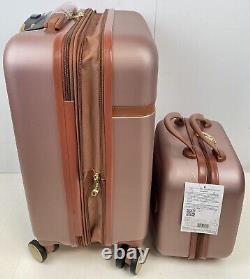 PUICHE Jewel Carry-on Cosmetic Luggage, Set of 2, Rose Gold-Tone