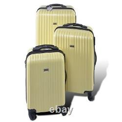 Penn 3 Piece Trolley Set Travel Luggage Bag Shockproof Suitcase Pastel Yellow