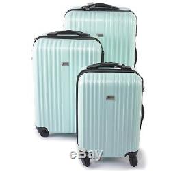 Penn 3 Piece Trolley Set Travel Luggage Bag Shockproof Suitcase Teal New