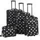 Polka Softside Upright Luggage Set, 4-piece Set (14/19/24/28) Black Dot