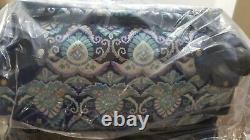 Pottery Barn Teen Jet Set Navy Deco Medallion Checked Spinner Luggage #4594