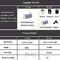 Premium Vintage Luggage Set 24 Inches TSA Locks Wheel Suitcase with 12 Beige