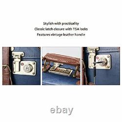 Premium Vintage Luggage Sets 24 Trolley Suitcase and 12 Hand Bag Navy Blue