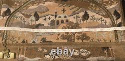 RARE! 2 Pc VINTAGE FRENCH LUGGAGE CO COUNTRYSIDE SUEDE TAPESTRY UNICORN SET