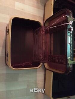 RARE 50's Vintage full set Luggage Amelia Earhart brown leather exc condition