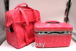 RARE Retro Barbie PINK Vintage Samsonite Silhouette 2 Piece Luggage Set Cosmetic