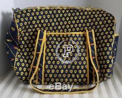 RARE Victorias Secret PINK Quilted JET SET Varsity Carry On Duffel Blue Yellow