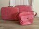 Rare Vintage 3 Piece Set Samsonite Suitcases Hot Pink Barbie Marble Swirl Design