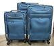 Read Used Coolife 3 Piece Softshell Suitcase Luggage Set Lightweight Blue A339