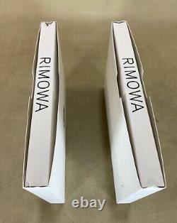 RIMOWA Leather Luggage Tags Set of 2 Black Luggage Tags with Booklets & Stickers