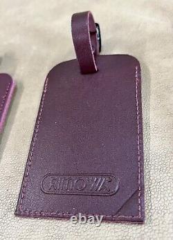 RIMOWA Leather Luggage Tags Set of 2 Burgundy