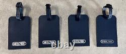 RIMOWA Leather Luggage Tags Set of 4 Black (silver letters)