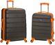 Rockland Luggage Set Expandable Hard-side With Spinner Wheels, Charcoal (2-piece)