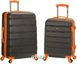 ROCKLAND Luggage Set Expandable Hard-Side with Spinner Wheels, Charcoal (2-Piece)