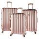 Rose Gold Kensie Luggage 3 Pc Expandable Hard Side Double Spinner Luggage Set