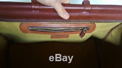 Ralph Lauren Travel Bag Set Purse Vanity Tartan Leather Gold Brass Boite Flacons