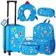 Redbaker 6 Pcs Kids Luggage Set 18 Inch Kids Rolling Luggage Gift For Christm