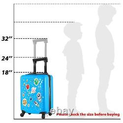 Redbaker 6 Pcs Kids Luggage Set 18 Inch Kids Rolling Luggage Gift for Christm