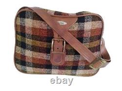 Retro suitcase set, National Luggage Montreal Canada, vintage brown rust plaid