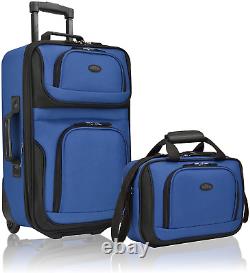 Rio Rugged Fabric Expandable Carry-On Luggage Set, Royal Blue, 2 Wheel