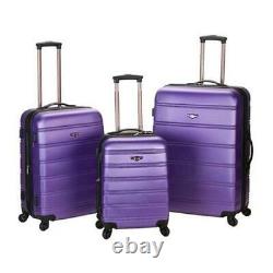 Rockland F160-Purple Melbourne 3 Pc Abs Luggage Set
