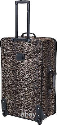 Rockland Jungle Softside Upright Luggage Set, Leopard, 4-Piece (14/29/24/28)