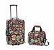 Rockland Luggage 2 Pcs Set Travel Carry On Suitcase Rolling Tote Bag Girls Pink