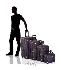 Rockland Luggage 4 Piece Set, Purple, One Size