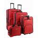 Rockland Luggage Set Expandable 4-piece Softside Red Polyester Skate Wheels