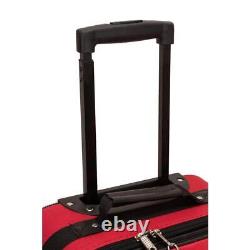 Rockland Luggage Set Expandable 4-Piece Softside Red Polyester Skate Wheels