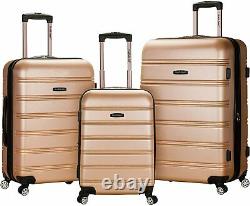 Rockland Melbourne Hardside Expandable Spinner Wheel Luggage Champagne 3-Piece