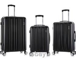 Rockland Paris Hardside Luggage with Spinner Wheels Black 3-Piece Set 20/24/28