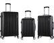 Rockland Paris Hardside Luggage With Spinner Wheels Black 3-piece Set 20/24/28