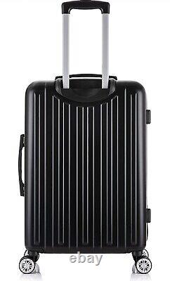 Rockland Paris Hardside Luggage with Spinner Wheels Black 3-Piece Set 20/24/28