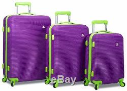 Rolite Orbit 3-Piece Lightweight Hardside Spinner Luggage Set Purple