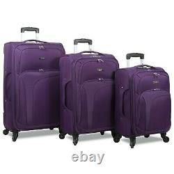 Rolite Rover 3-Piece Spinner Expandable Luggage Set Purple