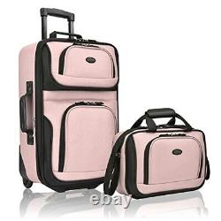 Rugged Fabric Expandable Carry-on Luggage Set, 2 in 1 suit case