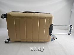 SHOWKOO Expandable Hardside Luggage Set, Double Wheels, Gold, 28/24/20