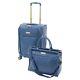 Samantha Brown 22 Croco Spinner & Dowel Bag Luggage Travel Set Bravo Blue