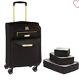 Samantha Brown 4 Piece Luggage Set 22 Spinner 3 Packing Cubes -black