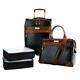 Samantha Brown 4pc Classic Luggage Set 22 Upright Dowel Bag Pkg Cubes Black Nwt
