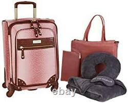 Samantha Brown Dusty Rose Ombre Croco-Embossed 22 Spinner & Essential Set 6pc