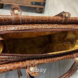Samantha Brown Luggage 2 Pieces Set Faux Croc Brown Tote And Rolling Suitcase