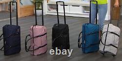 Samantha Brown Luggage Wheeled Weekender Nylon Jet Set Travel Set Silver