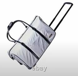 Samantha Brown Luggage Wheeled Weekender Nylon Jet Set Travel Set Silver