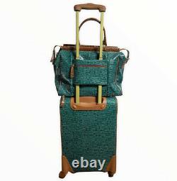 Samantha Brown Peacock Green Spinner Luggage Set Expandable Fashion Overnight