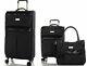 Samantha Brown Ultra Lightweight Black 3 Pc Spinner Luggage Set Expandable Nwt